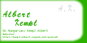 albert kempl business card